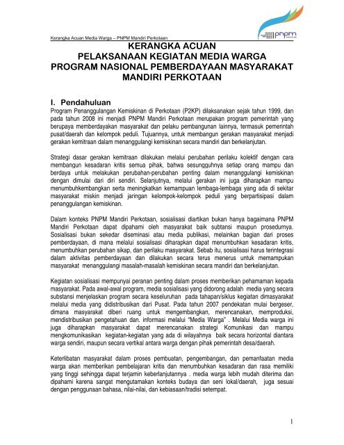 Kerangka Acuan Media Warga - P2KP