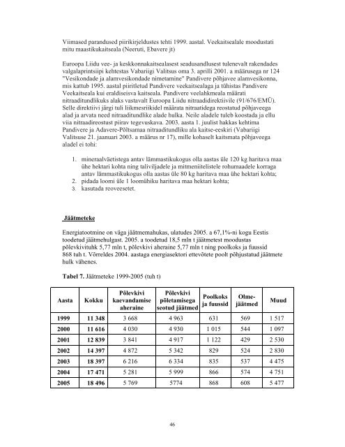 Lisa 9. Põlevkivi kasutamise riikliku arengukava 2007-2015 ...