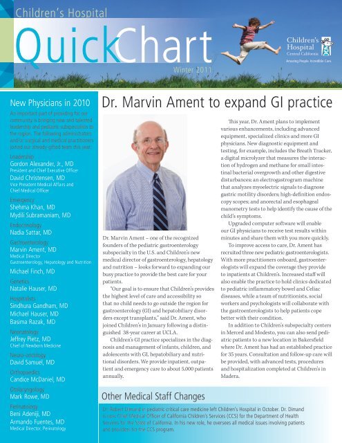 Dr. Marvin Ament to expand GI practice - Children's Hospital Central ...