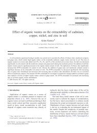 Effect of organic wastes on the extractability of cadmium, copper ...