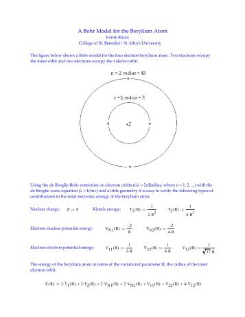 Mathcad - BohrBe.xmcd - Users.csbsju.edu