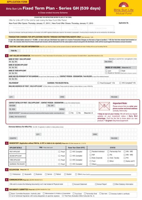 Birla Sun Life Fixed Term Plan â Series GH (539 days) v1 040113