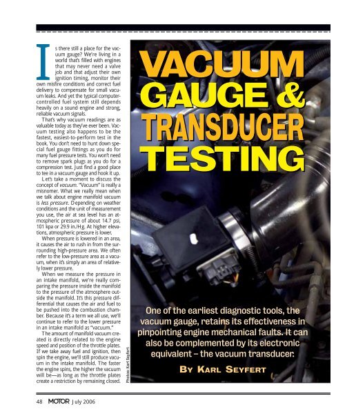 Vacuum Gauge & Transducer Testing