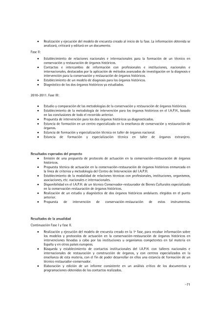 plan_anual_2010 - IAPH. Instituto Andaluz del Patrimonio Historico