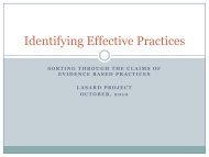 Identifying Effective Practices - LSUHSC Human Development Center