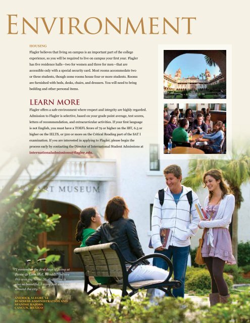 Downloadable International Student Viewbook (PDF) - Flagler College