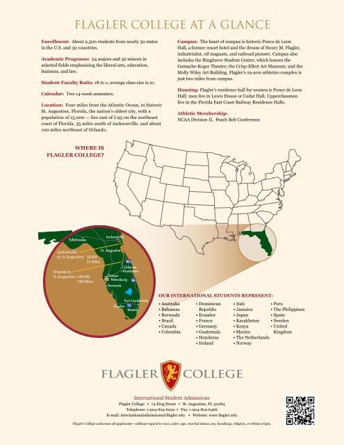 Downloadable International Student Viewbook (PDF) - Flagler College
