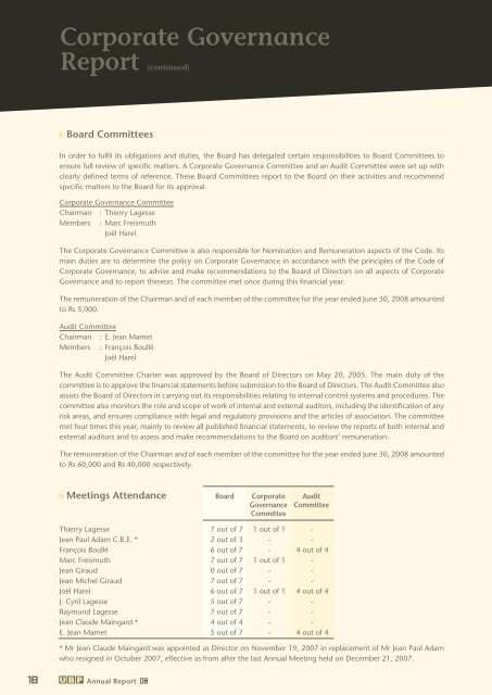 Corporate Governance Report - The United Basalt Products Ltd