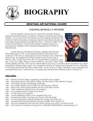 BIOGRAPHY - Montana Army National Guard