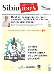 â€žSibienii sÄƒ fie mai buni unii cu alÅ£ii. SÄƒ Ã®i vÄƒd pe toÅ£i  fericiÅ£i!â€ - Sibiu 100