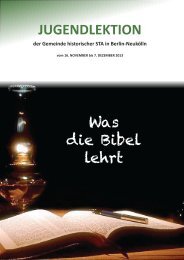 JUGENDLEKTION Was die Bibel lehrt - Mefag