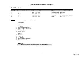 Turnierplan B-Jgd A1 + A2 - NFV Kreis Aurich