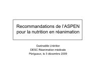 Recommandations de l'ASPN pour la nutrition en réanimation