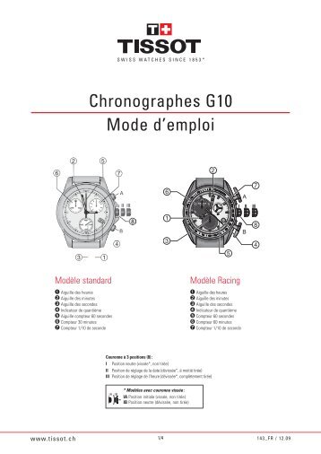 Chronographes G10 Mode d'emploi - Tissot