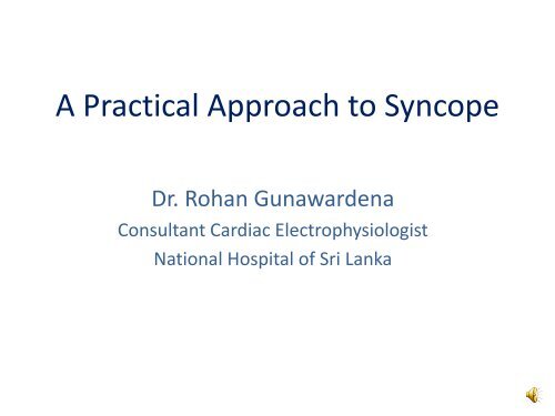 A Practical Approach to Syncope