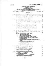 University Exam Papers - MB Patel Science College