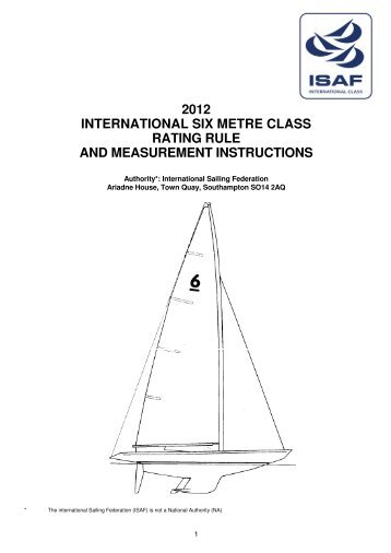 2012 international six metre class rating rule and measurement ...