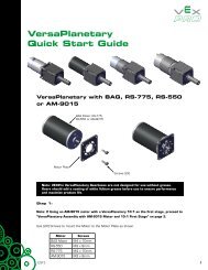 VersaPlanetary Quick Start Guide - VEX Robotics