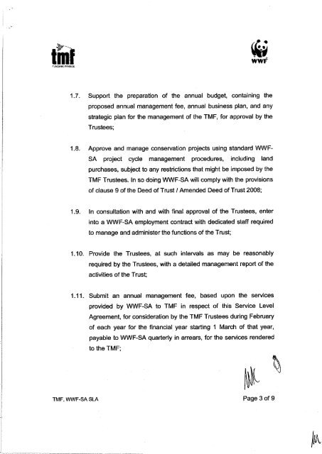 service-level-agreement-tmf-wwf-2008-south-africa - Environmental ...