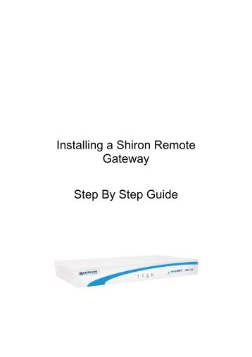 Installing a Shiron Remote Gateway