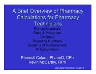 A Brief Overview of Pharmacy Calculations for Pharmacy - Free CE ...