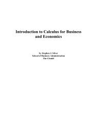Introduction to calculus for business and economics - The Citadel
