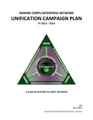 MCEN Unification Plan - Headquarters Marine Corps
