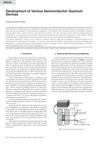 Development of Various Semiconductor Quantum Devices