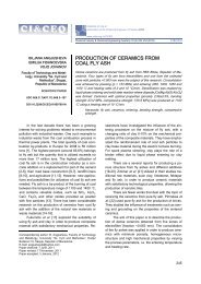 PRODUCTION OF CERAMICS FROM COAL FLY ASH - doiSerbia