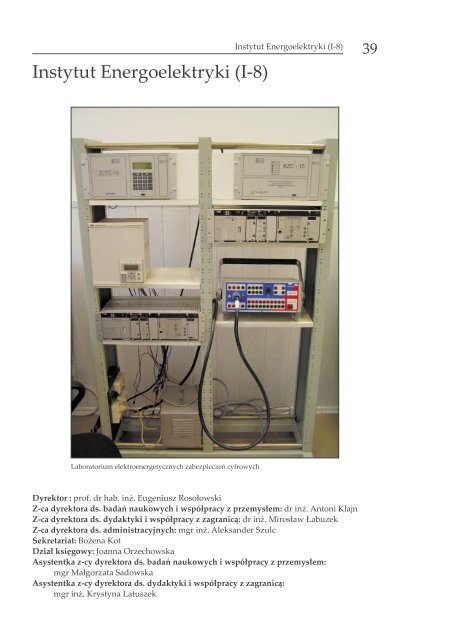 KsiÄga 60-lecia WydziaÅu Elektrycznego - WydziaÅ Elektryczny