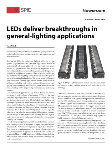 LEDs deliver breakthroughs in general-lighting applications