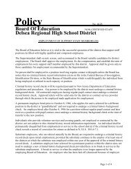 Employment of Support Staff Members - Delsea Regional High School