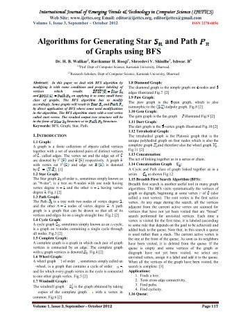 Algorithms for Generating Star and Path of Graphs using BFS