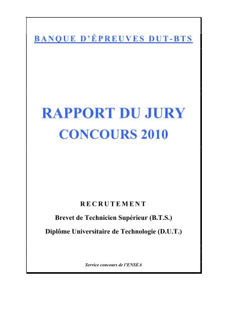 Rapport du jury - Concours ENSEA