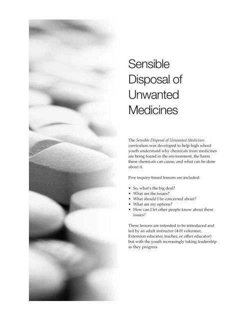 Sensible Disposal of Unwanted Medicines - New York Sea Grant