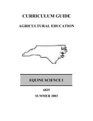 EQUINE Science I – 2003 Curriculum Guide - NC FFA