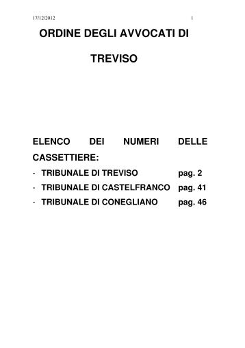 ORDINE DEGLI AVVOCATI DI TREVISO