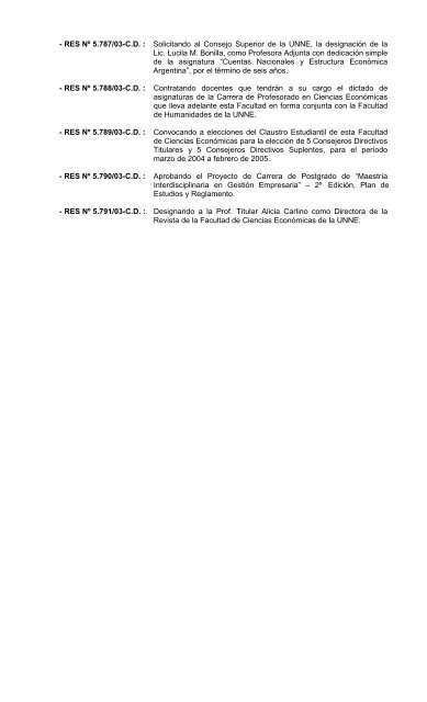 resoluciones consejo directivo â 28 de agosto de 2003 - facultad de ...