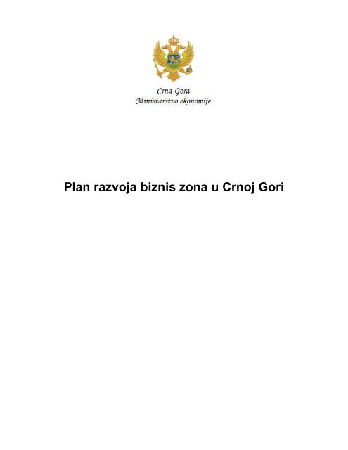 Plan razvoja biznis zona u Crnoj Gori - Ministarstvo ekonomije