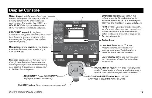 M9.57 Treadmill Owner's Manual - 09/2006 - Precor