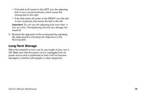 M9.57 Treadmill Owner's Manual - 09/2006 - Precor