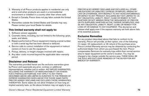 M9.57 Treadmill Owner's Manual - 09/2006 - Precor