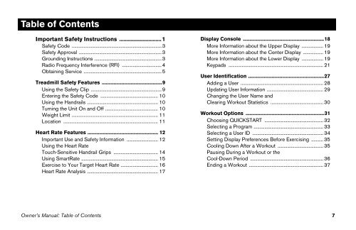 M9.57 Treadmill Owner's Manual - 09/2006 - Precor