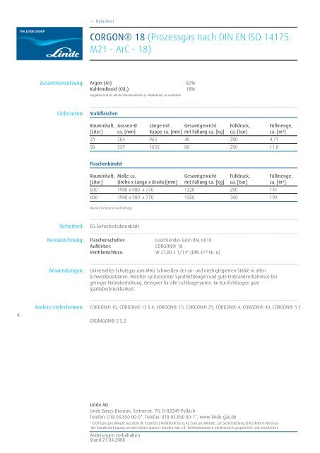 CORGON® 18 (Prozessgas nach DIN EN ISO 14175: M21 - ArC - 18)