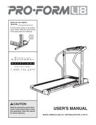 proform l18 - ICON Health & Fitness, Inc. Customer Service