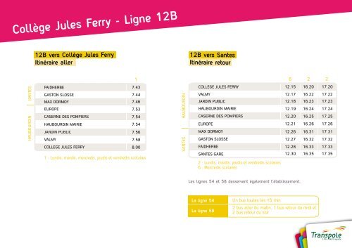 CollÃ¨ge Jules Ferry - Ligne 12B - Transpole