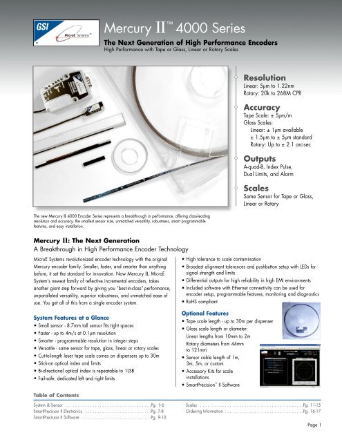 Data Sheet - MicroE Systems