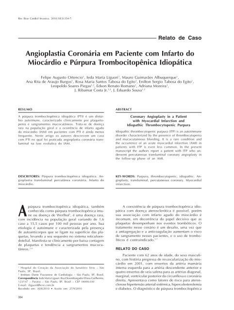 20 Relato de Caso - Revista Brasileira de Cardiologia Invasiva