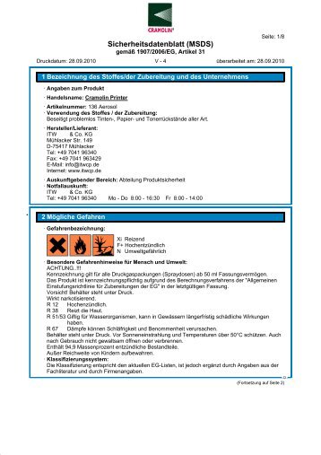 Sicherheitsdatenblatt CRAMOLIN Printer - derwerkzeugprofi.de