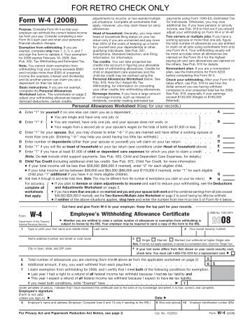 W-4 Federal Tax Withholding Allowance Certificate
